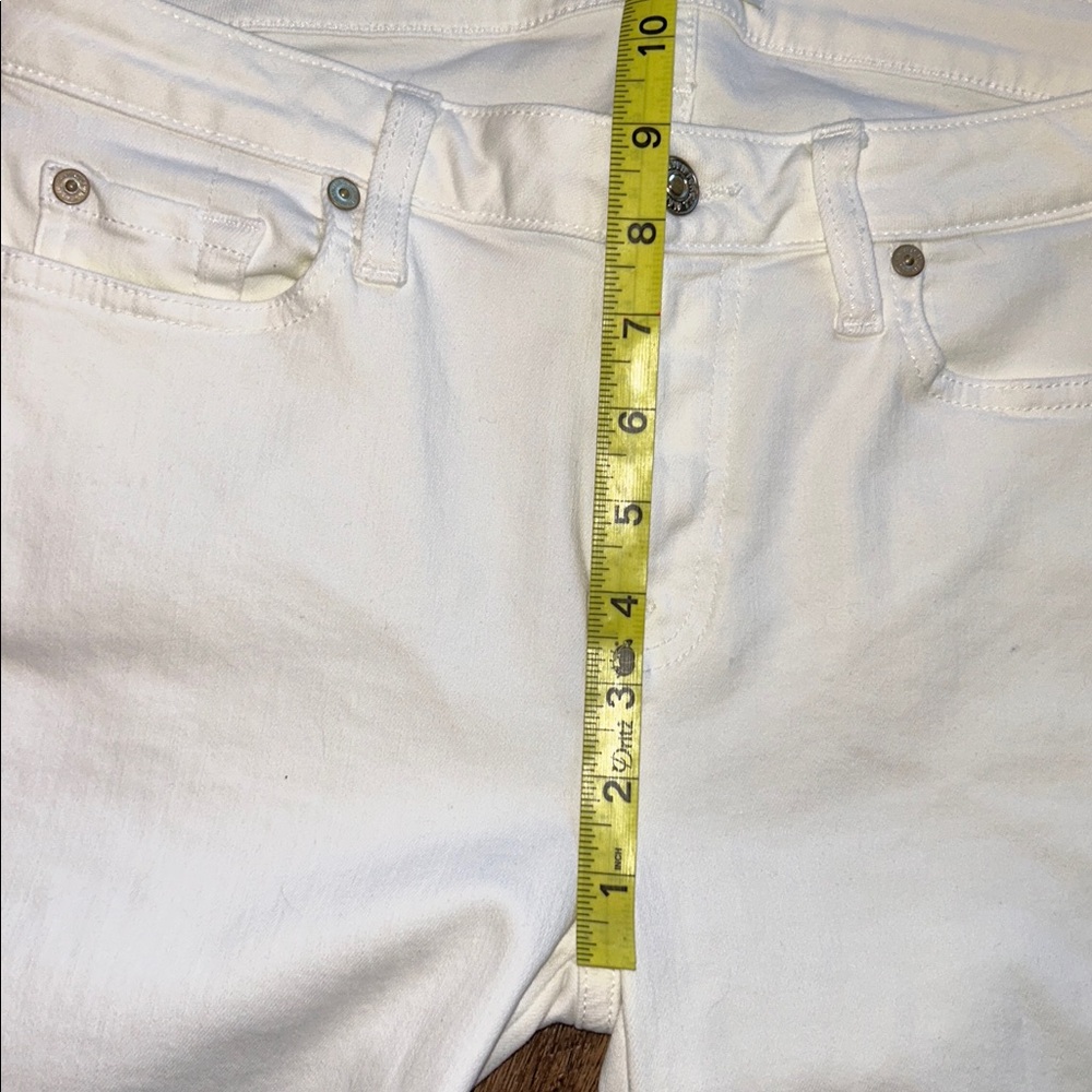 7 For All Mankind NWT White Kimmie Straight Leg Denim Jeans size women’s 29 - Picture 7 of 8